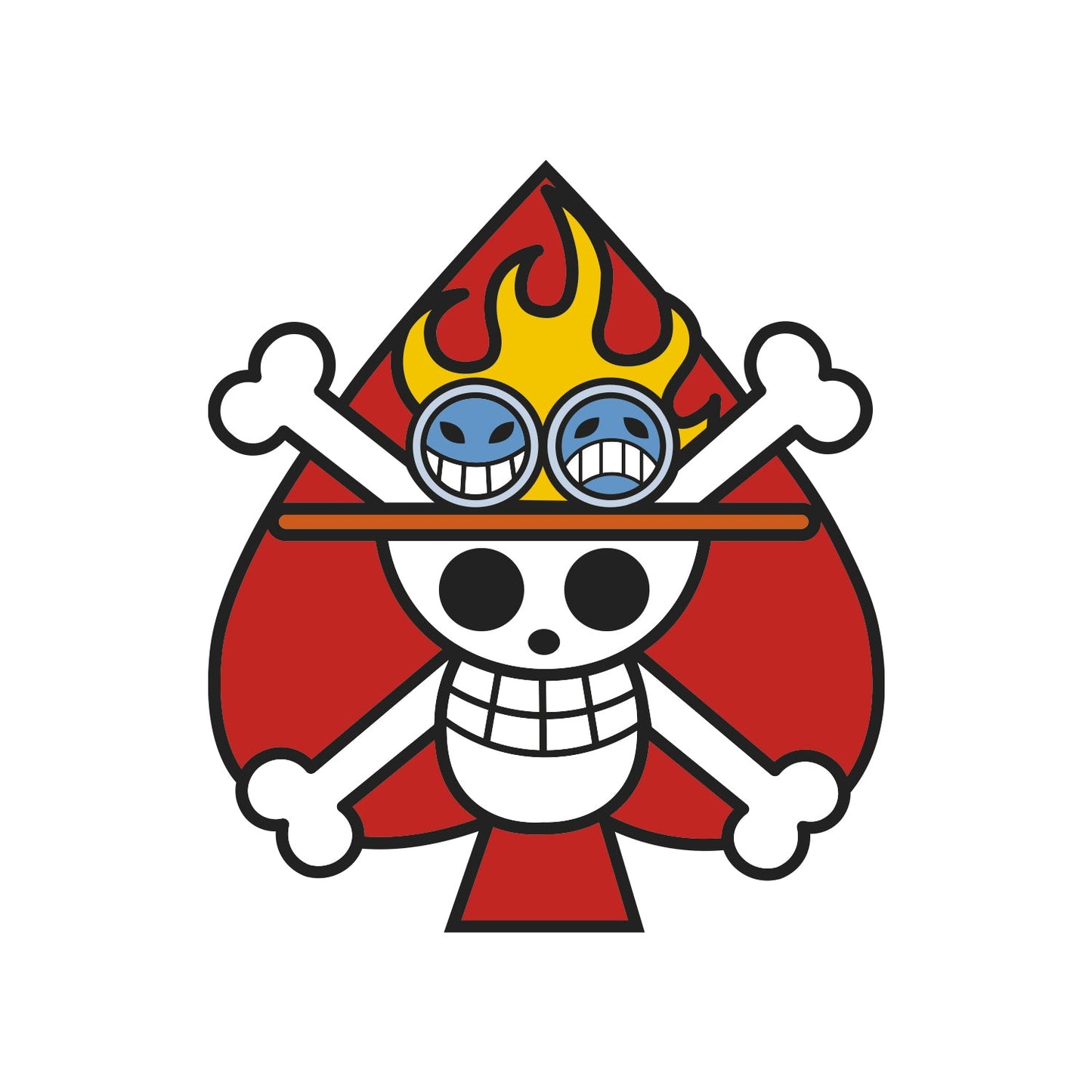 Parche DTF Anime Calavera One Piece Ace - Valkynea