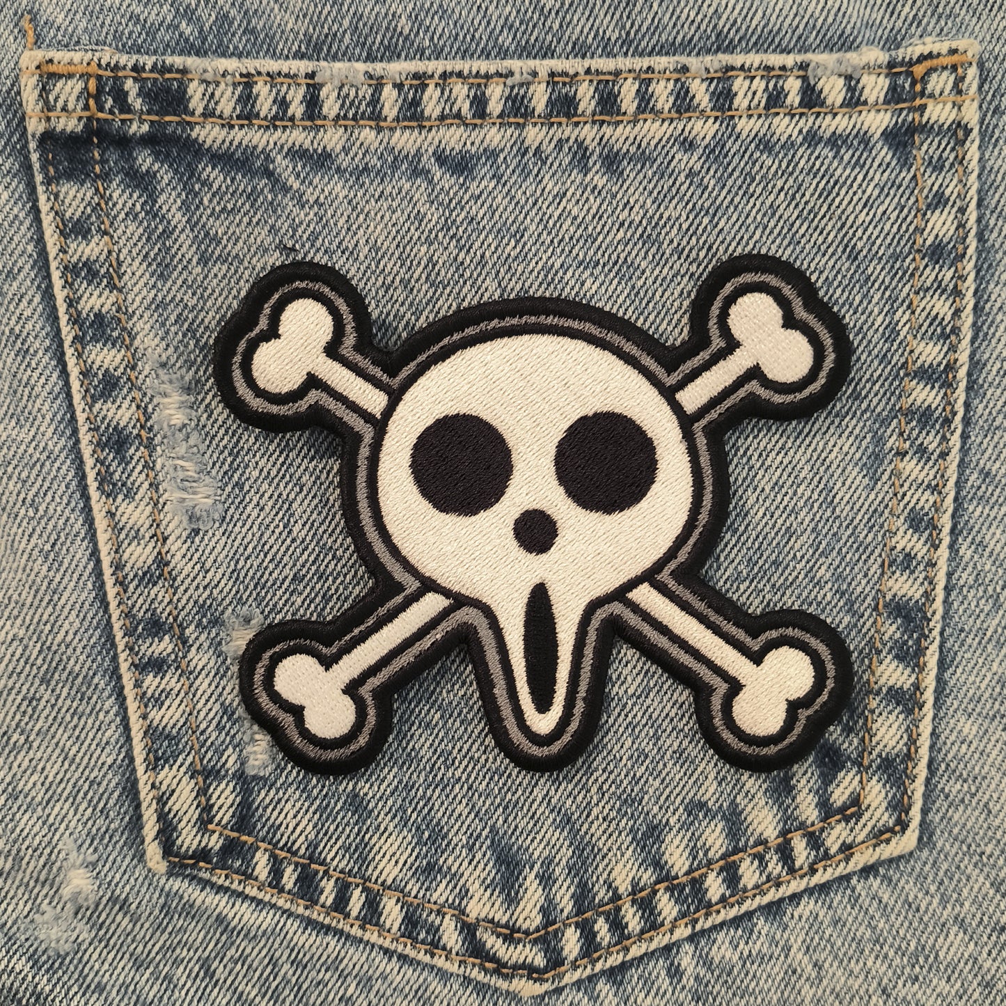 One Piece Usoop Skull Anime Embroidered Patch 8cm