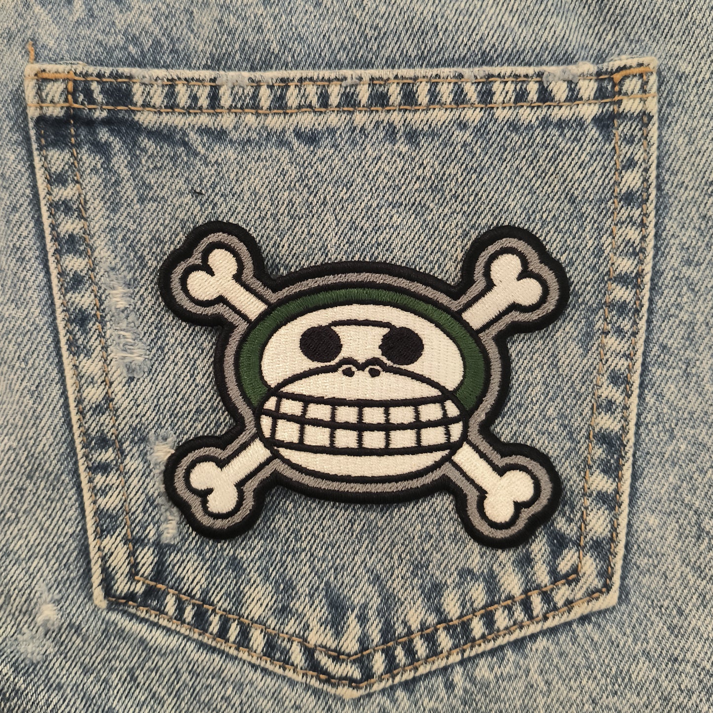 One Piece Usoop Skull Anime Embroidered Patch 8cm