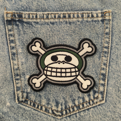 One Piece Usoop Skull Anime Embroidered Patch 8cm