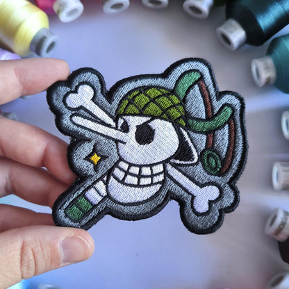 Parche Bordado Anime Calavera One Piece Usoop 8cm - Valkynea