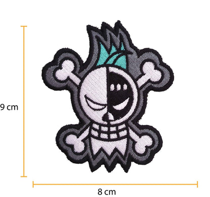 Parche Bordado Anime Calavera One Piece Franky 9cm - Valkynea
