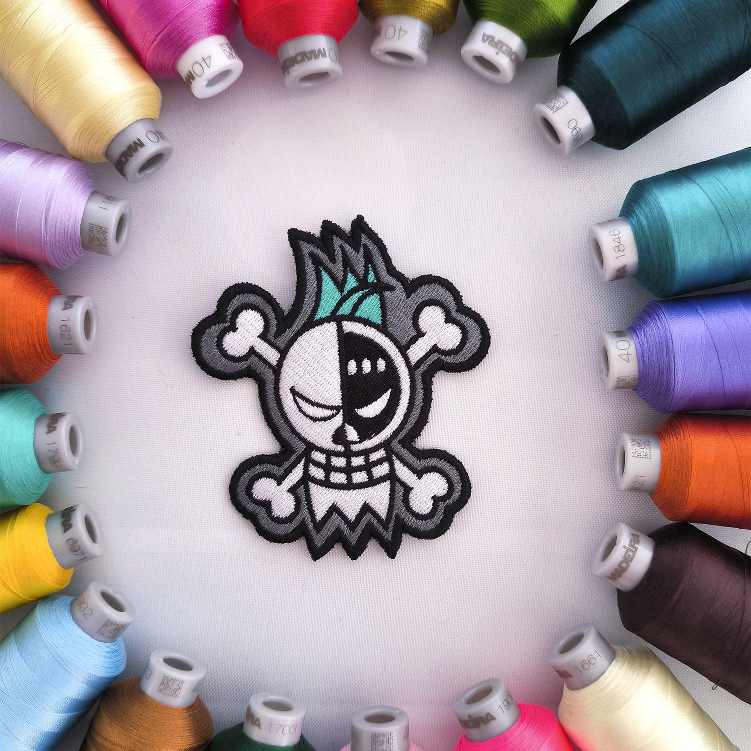 Parche Bordado Anime Calavera One Piece Franky 9cm - Valkynea