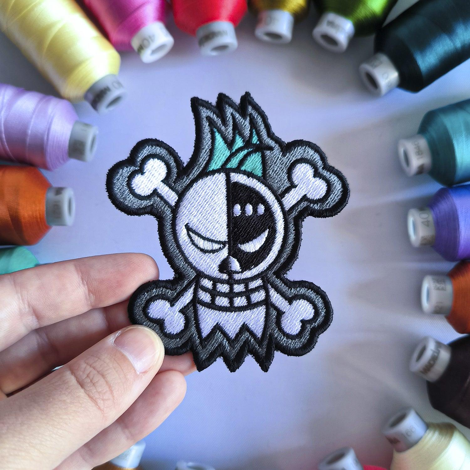 Parche Bordado Anime Calavera One Piece Franky 9cm - Valkynea