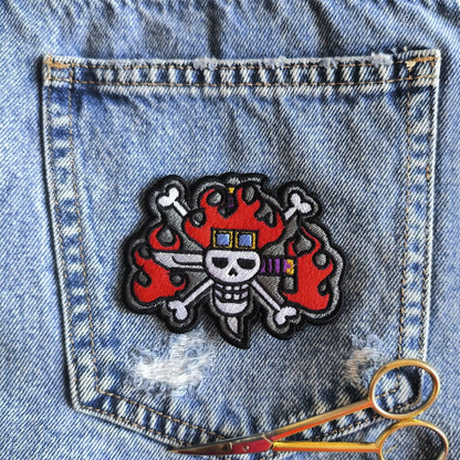 Parche Bordado Anime Calavera One Piece Eustass Kid 9cm - Valkynea