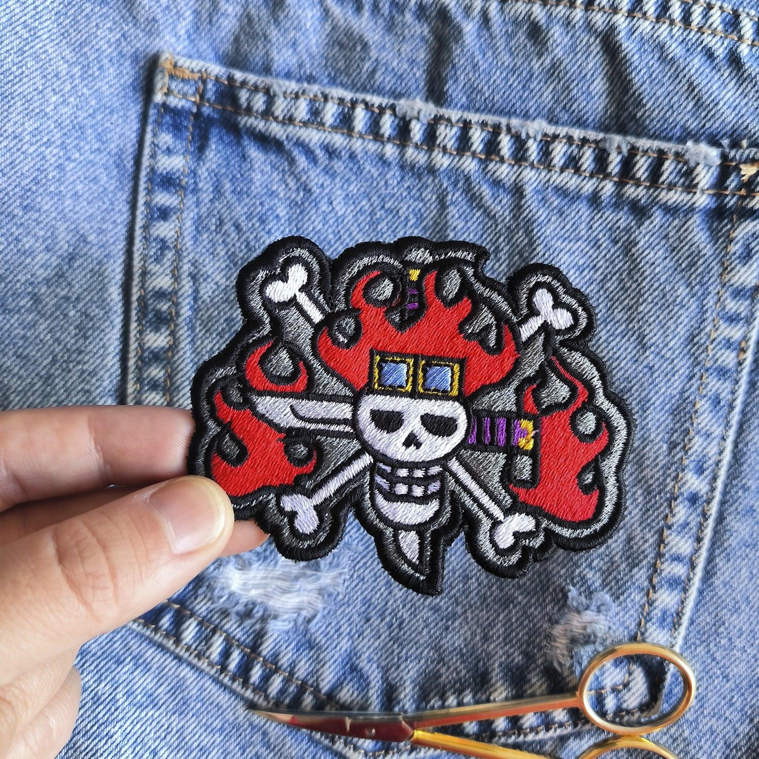 Parche Bordado Anime Calavera One Piece Eustass Kid 9cm - Valkynea