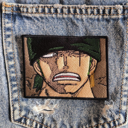 Parche Bordado Anime One Piece Zoro Cartel 10cm - Valkynea