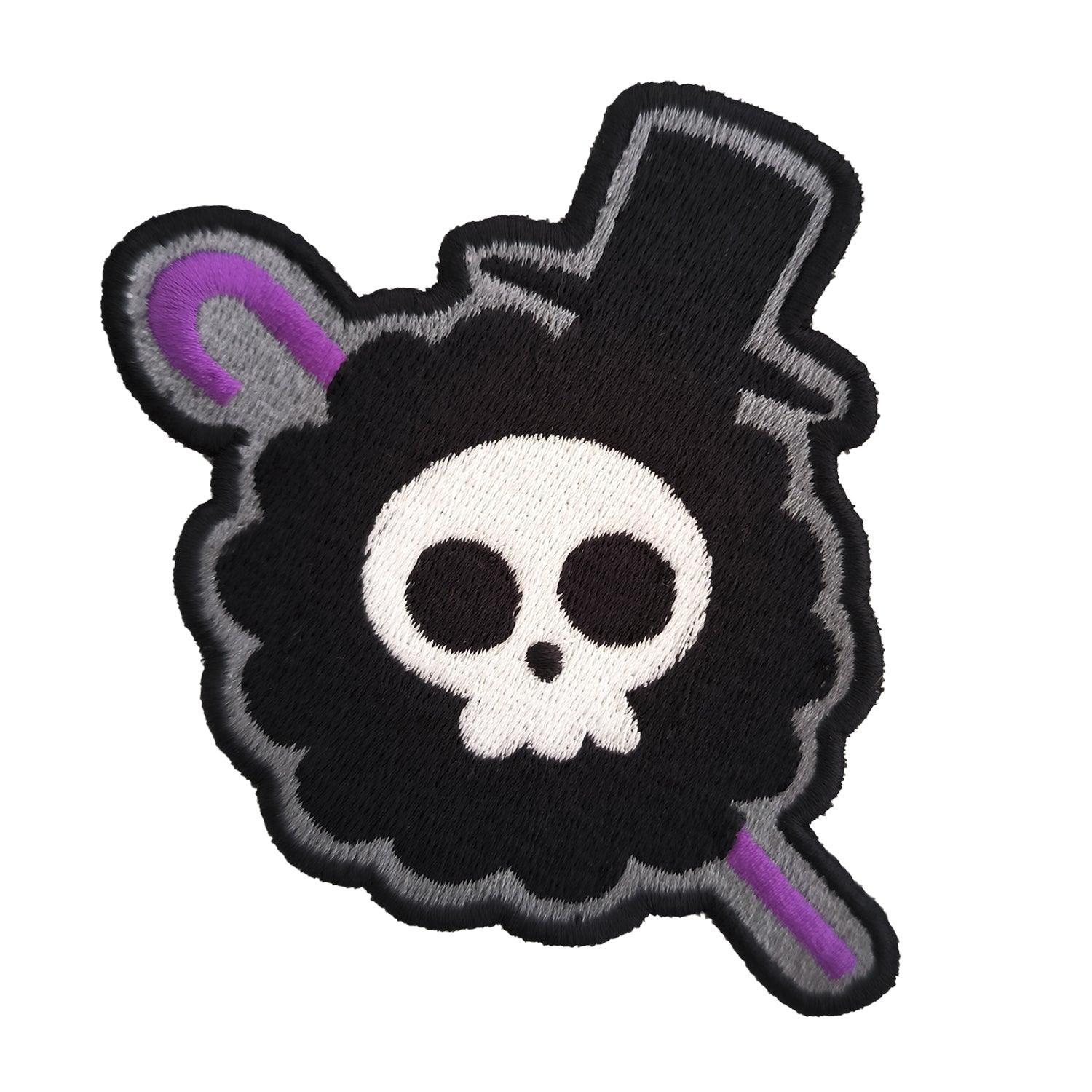 Parche Bordado Anime Calavera One Piece Brook 10cm - Valkynea