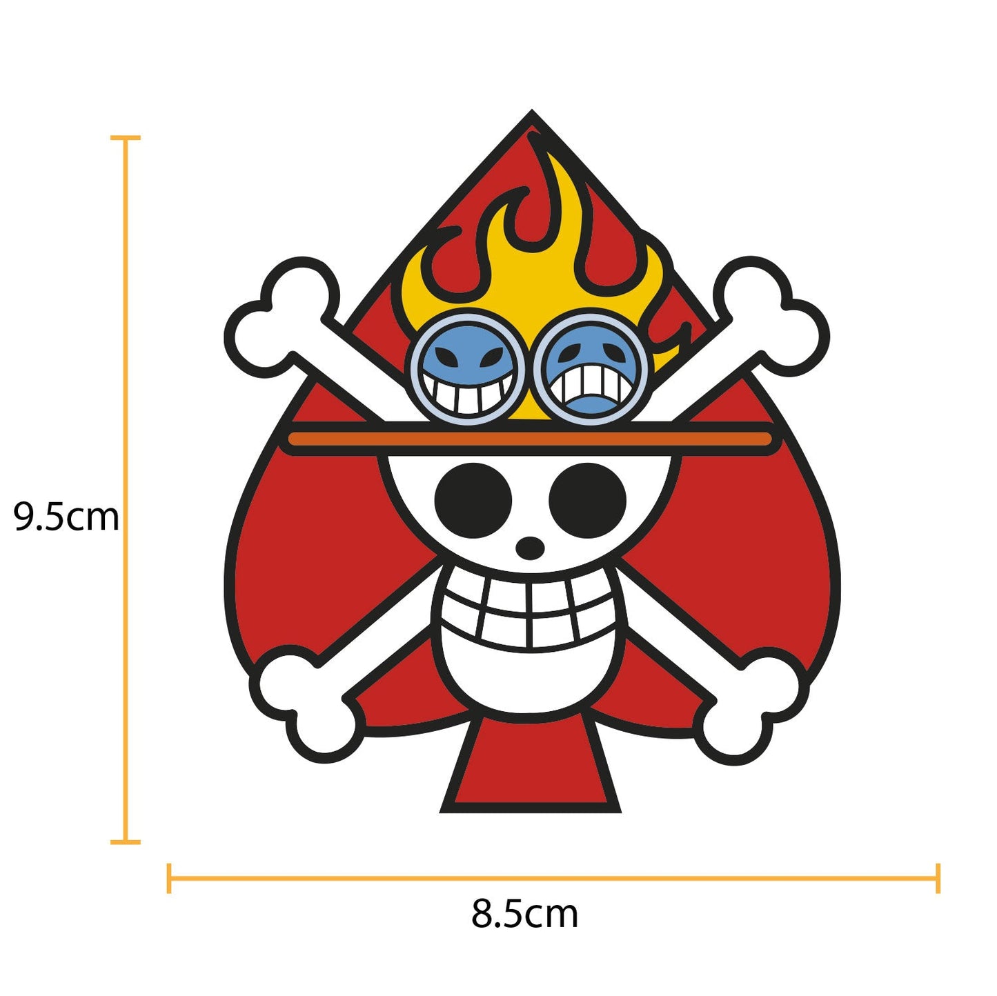 Parche DTF Anime Calavera One Piece Ace - Valkynea