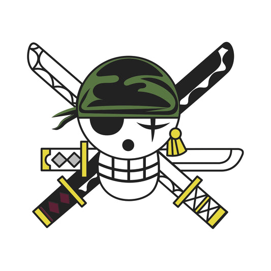 Parche DTF Anime Calavera One Piece Zoro - Valkynea