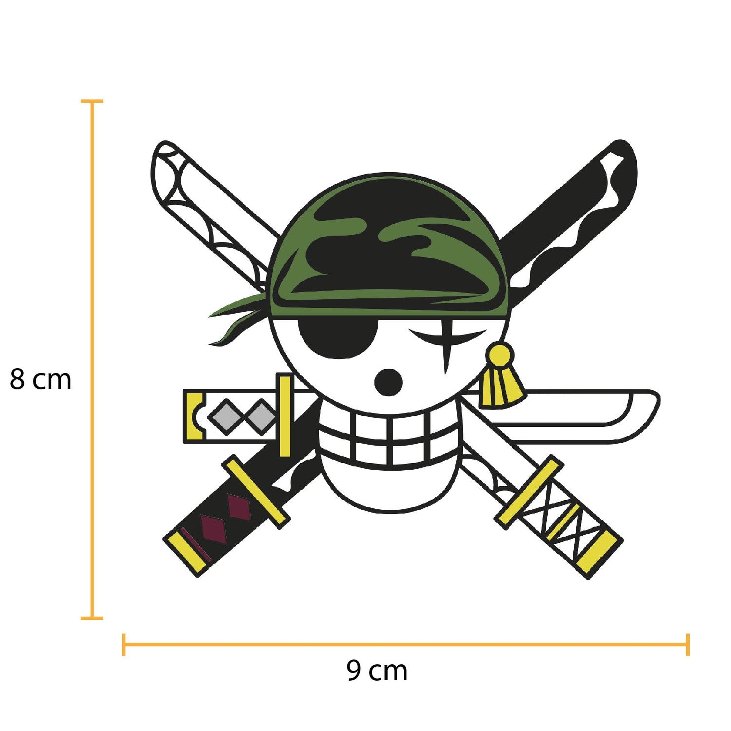 Parche DTF Anime Calavera One Piece Zoro - Valkynea
