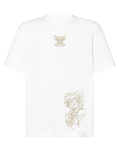 Camiseta Oversize Bordada Luffy Gear 5 One Piece - Valkynea