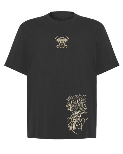 Camiseta Oversize Bordada Luffy Gear 5 One Piece - Valkynea