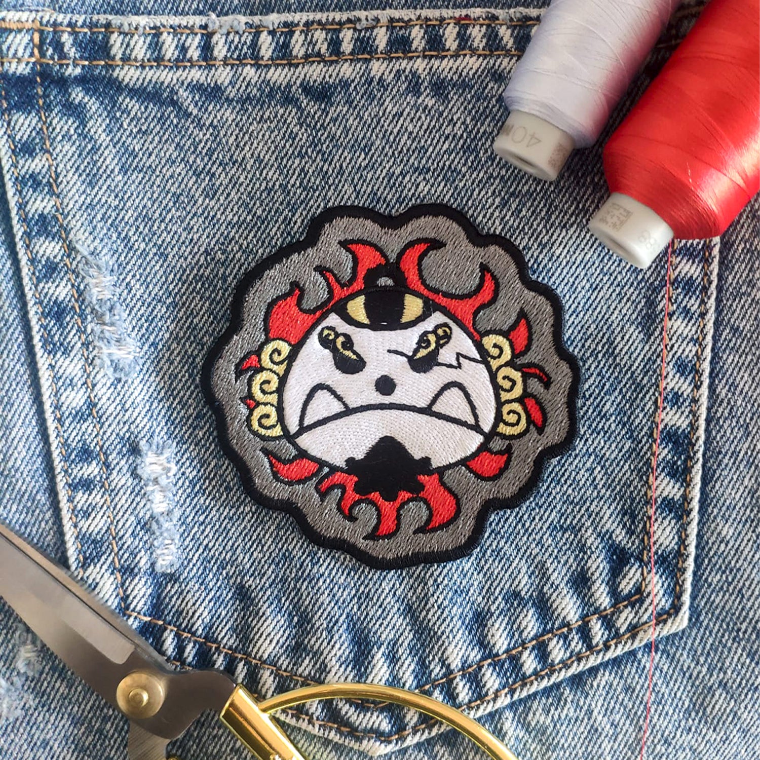 Parche Bordado Anime Calavera One Piece Jinbe - Valkynea